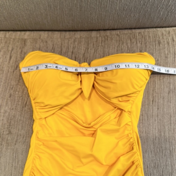 Kate Spade yellow one piece cut out bandeau top Swimsuit Size Large - Picture 9 of 12